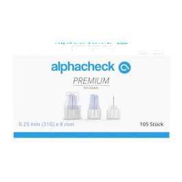 Alphacheck Premium Pen-Nadeln 8 mm x 31G - Pennadeln / 105 Stück
