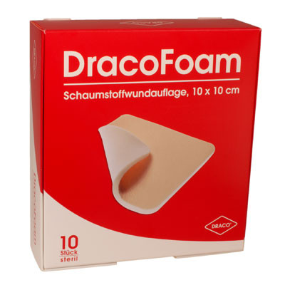 DracoFoam 10 x 10 cm - Schaumstoffwundauflagen / 10 Stück