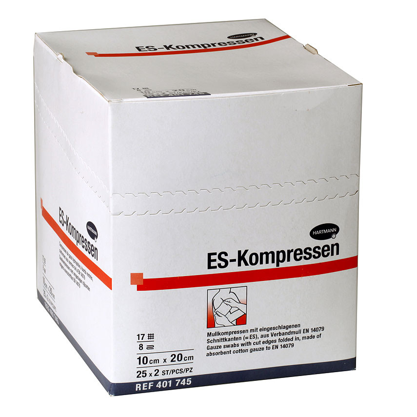 medley Ga trouwen Blokkeren ES-Kompressen 10 x 10 cm - 8-fach - sterile Kompressen / 2 x 25 Stück |  DIASHOP