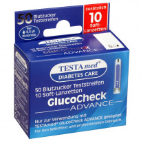 TESTAmed GlucoCheck Advance - Blutzuckerteststreifen / 50 Stück