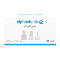 Alphacheck Premium Pen-Nadeln 6 mm x 31G - Pennadeln / 105 Stück
