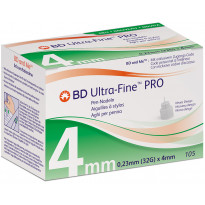 BD Ultra-Fine PRO 0,23 (32G) x 4 mm - Standard Pennadeln / 105 Stück