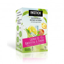 INSTICK Grüner Eistee Kaktusfeige & Zitrone - zuckerfreies Instant-Getränk - Größe S / 12 Sticks