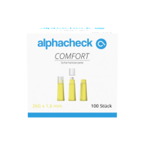alphacheck COMFORT Lanzette 26G - Sicherheitslanzetten / 100 Stück 