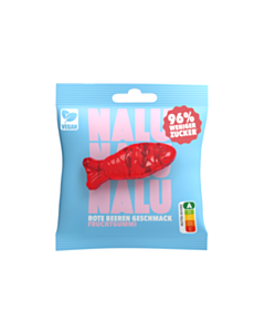 NALU Fruchtgummi Fische vegan  - Rote Beeren / 50 g Beutel