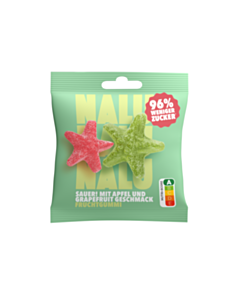 NALU Fruchtgummi Saure Seesterne  - Apfel- und Grapefruit / 50 g Beutel
