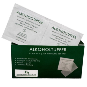 Alkoholtupfer 3 x 6 cm