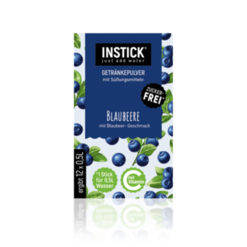INSTICK Blaubeere - zuckerfreies Instant-Getränk - Größe S / 12 Sticks