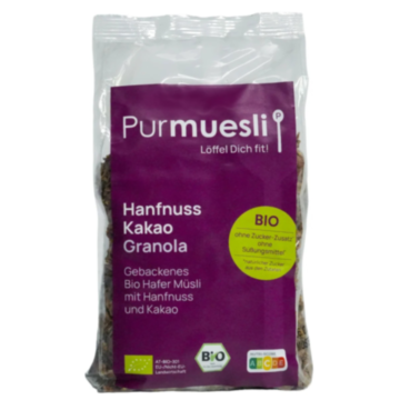 Purmuesli Hanfnuss Kakao Granola ohne Zuckerzusatz - 400g / 1 Pck