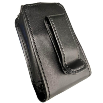 Myabetic Lederklapptasche mit Sichtfenster schwarz