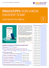 Eine farbenfrohe Infografik auf Deutsch mit Text, Grafiken und einer Checkliste zum Thema Diabetes-Management.