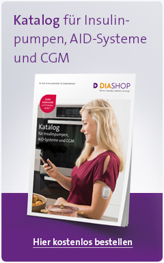 Den DIASHOP Katalog für Insulinpumpen, CGM-Systeme und Zubehör können Sie kostenlos hier anfordern.